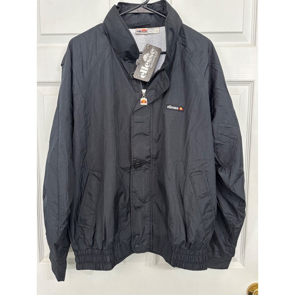 NWT Ellesse Galaxy Size L Black Windbreaker Jacket